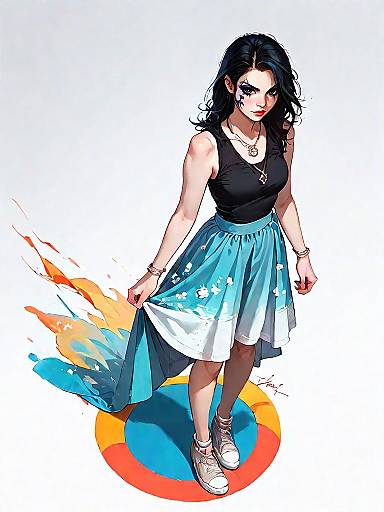 Edgy Comic Style Full-Body Portrait