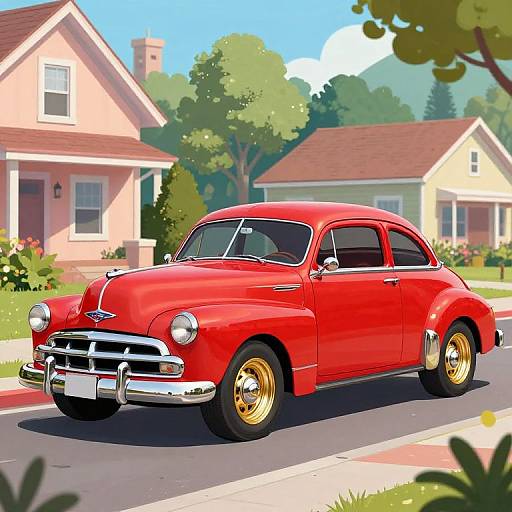 Retro 1948 Chevrolet Coupe Illustration