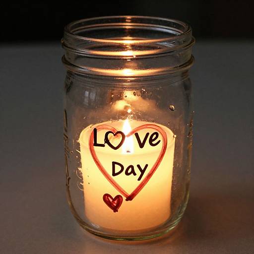Valentine's Day Mason Jar Votive