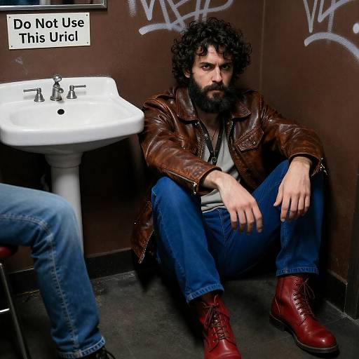 Gritty Urban Portrait of a Bearded Man