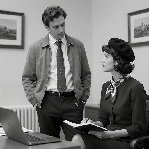 Classic Office Portrait in Black and White