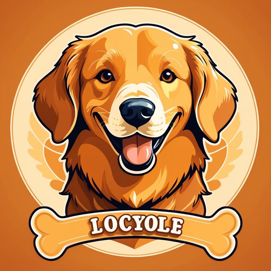 Charming Cartoon Golden Retriever Illustration