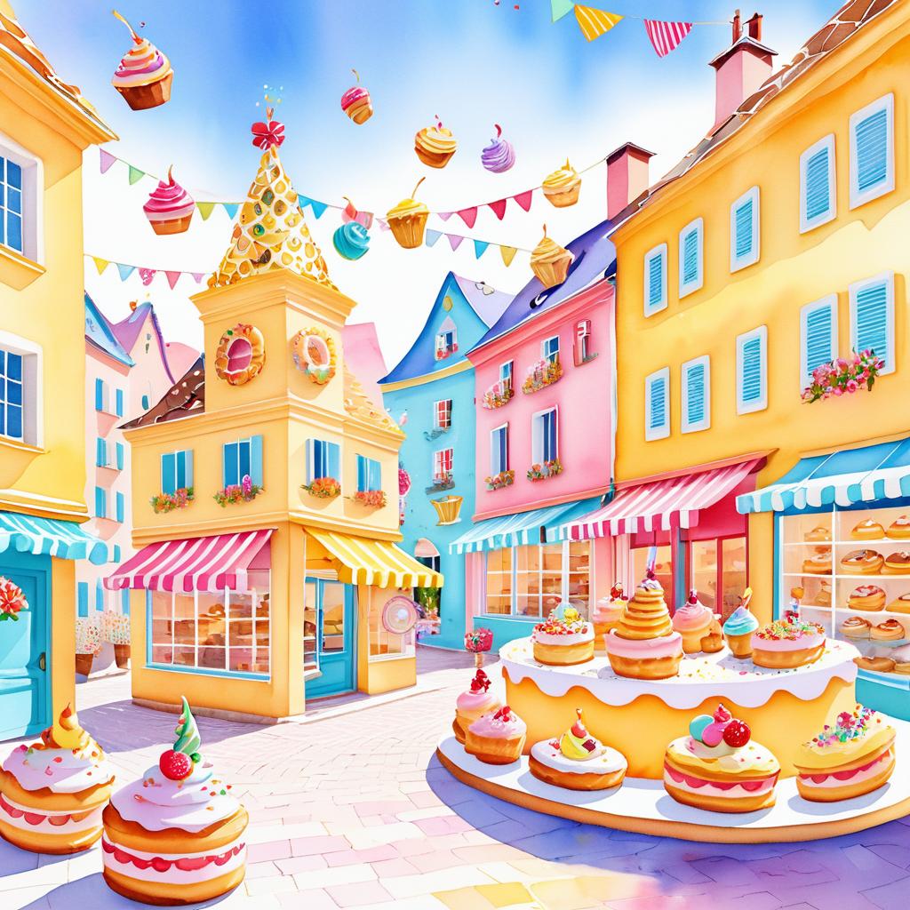 Whimsical Bakery with Dancing Pastries