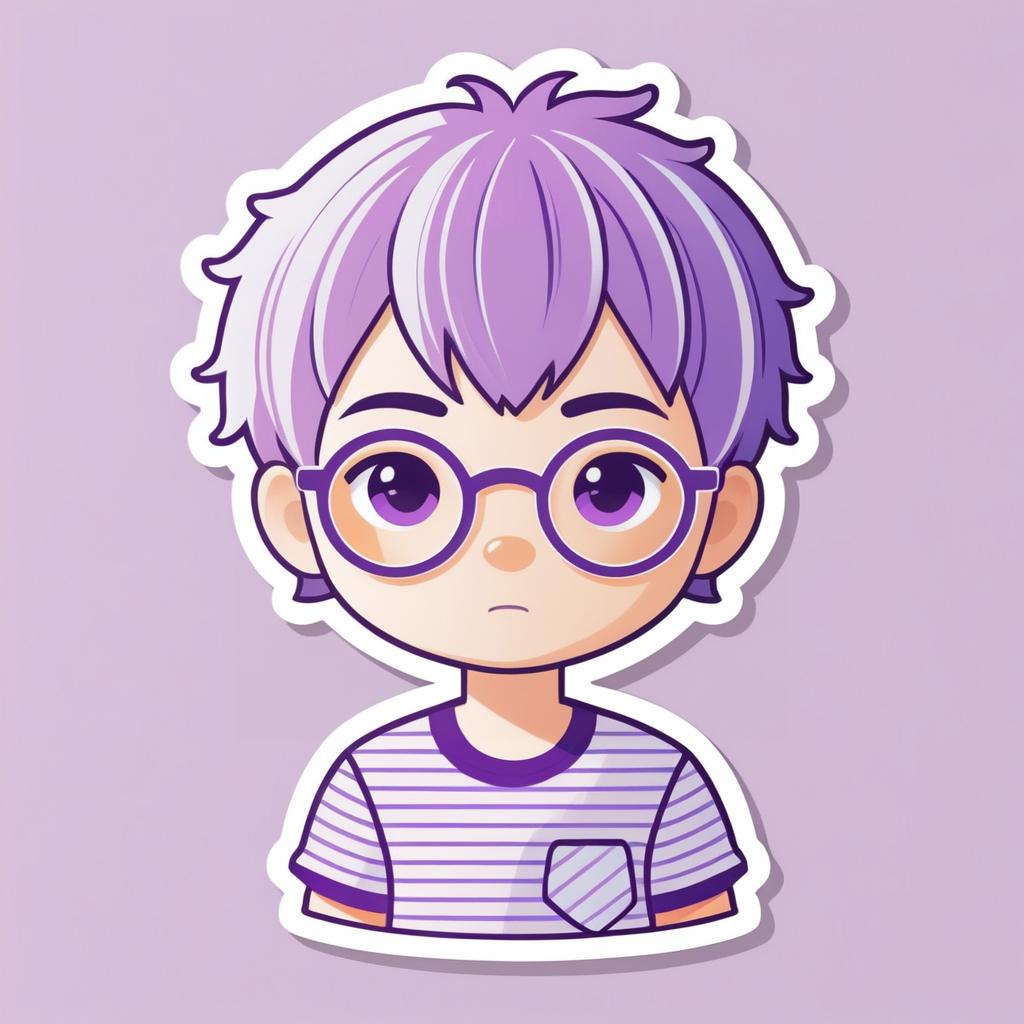 Cute Kawaii Boy Die-Cut Sticker Design