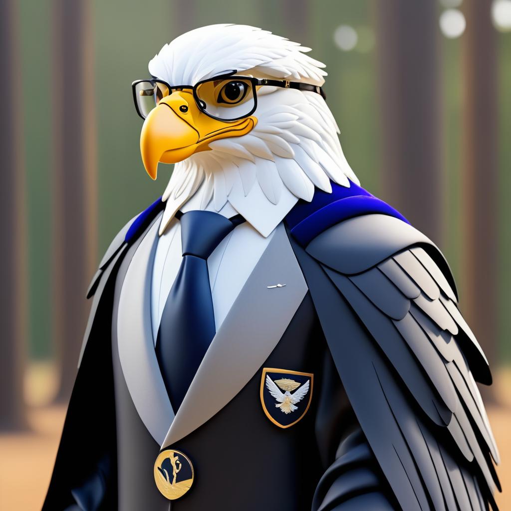 Scholar Eagle in Formal Attire Animation