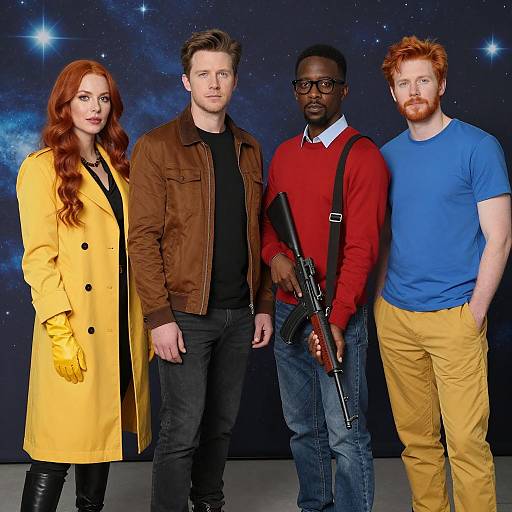 Group with Diverse Styles in Starry Space