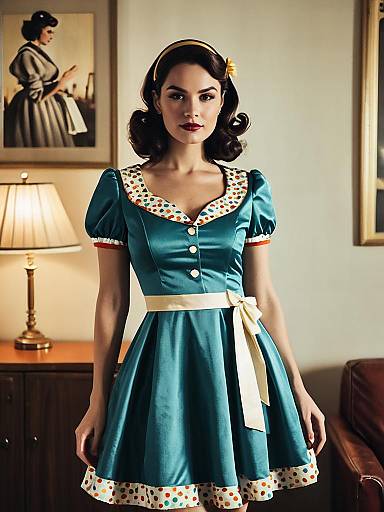 Retro Party Dress Woman Portrait
