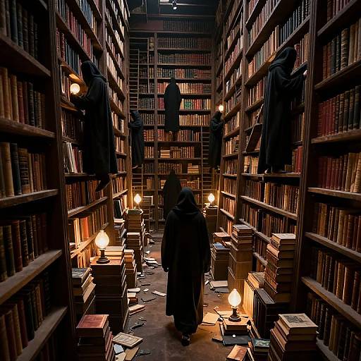 Gravity-Defying Labyrinthine Library