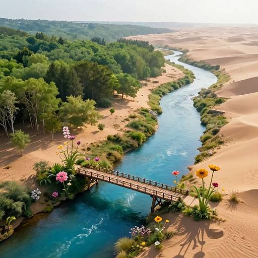 Surreal Aerial Vista of Forests and Deserts