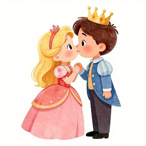 Cute Princess and Prince Romance Art