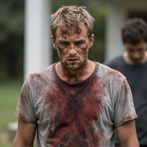 Intense Portrait of a Bruised Man