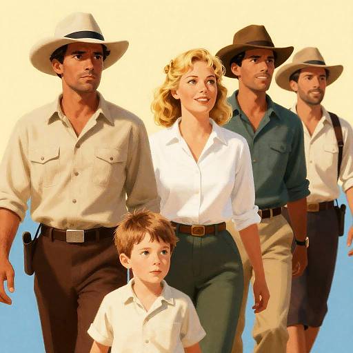 Vintage Adventure Group Illustration