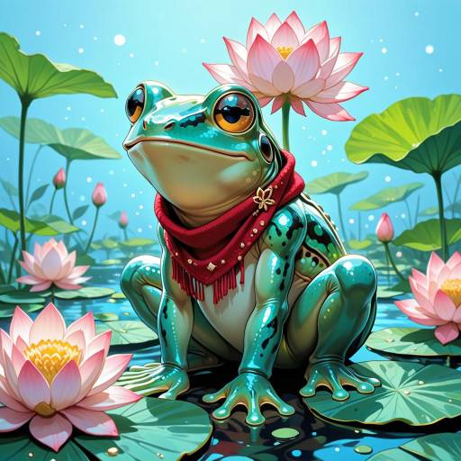Froggy Fashion on a Lily Pad Froggy Fashion on a Lily Pad