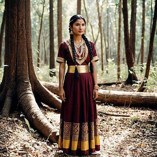 Serene Indian Woman in Traditional Attire