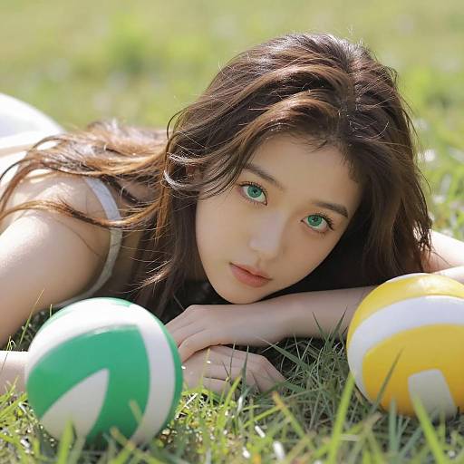 Serene Portrait of a Young Woman Outdoors