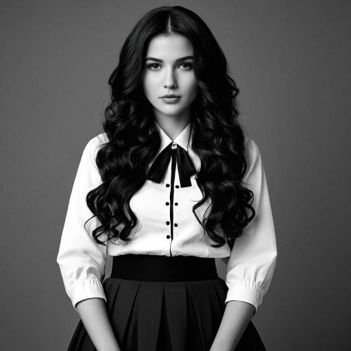 Monochrome Portrait of Woman in Elegant Cosplay Outfit
