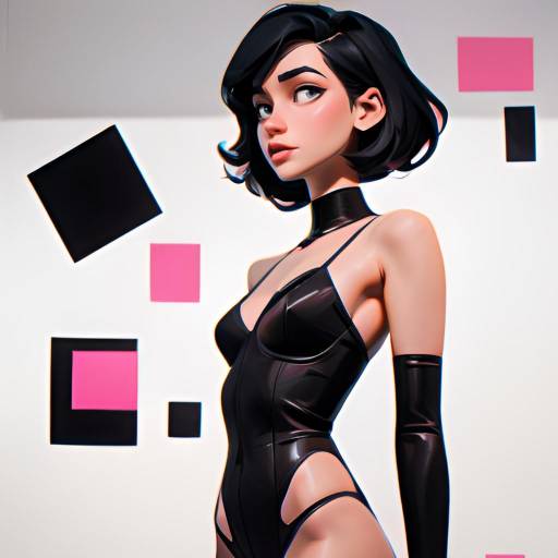 Minimalist Mondrian-Inspired Lingerie Art