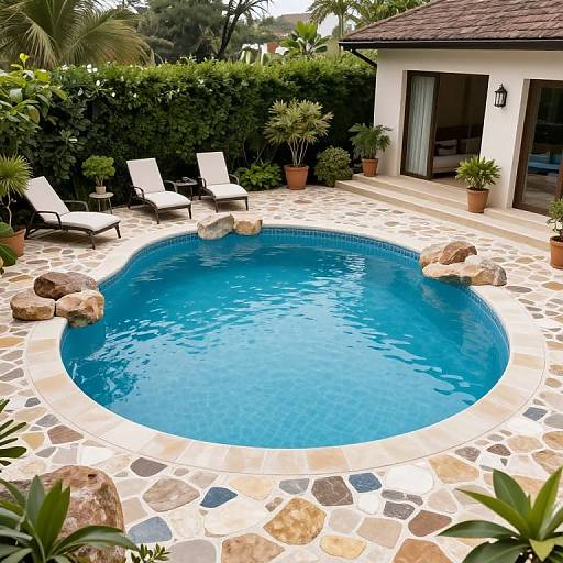 Circular Mosaic Stone Swimming Pool