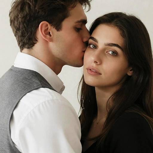 Intimate Close-Up of a Couple