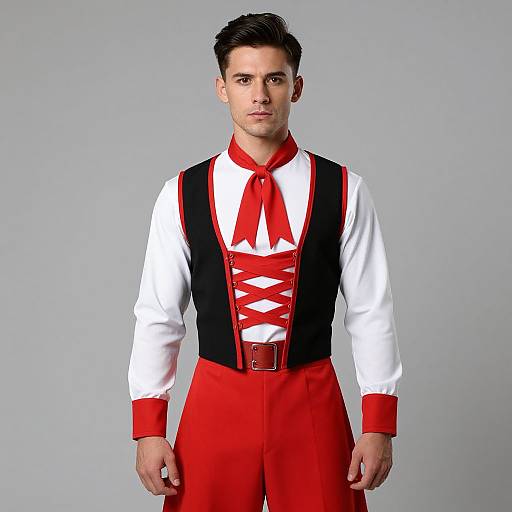 Male in Red and White Costume