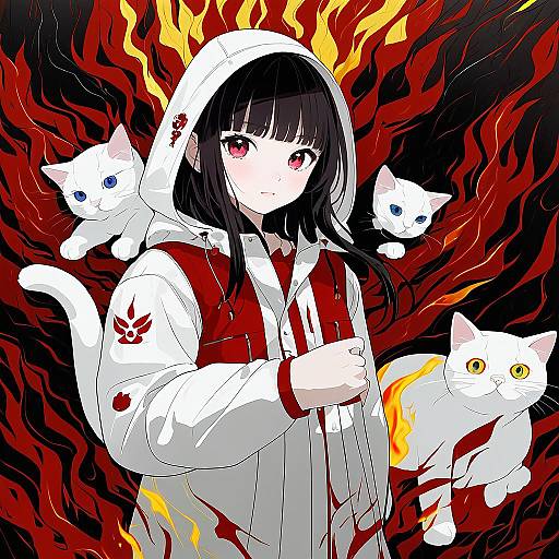 Illustration of Asakura karen (heaven burns red), heaven burns red in the style of Kaisen chuui