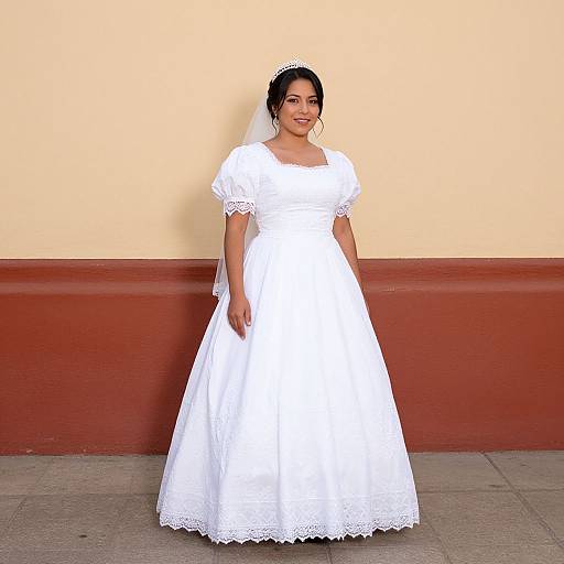 Traditional Hispanic Wedding Dress Portrait