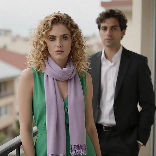 Urban Balcony Portrait of Two People