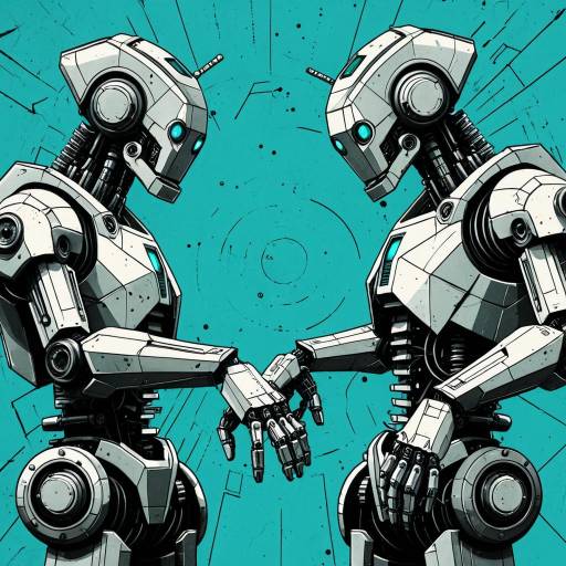 Futuristic Robots Facing Each Other