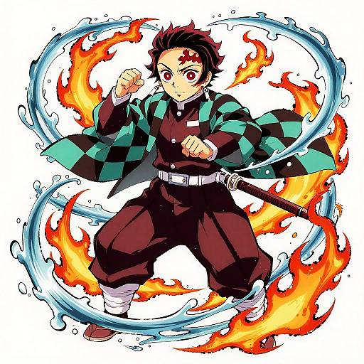 Fiery Demon Slayer Anime Girl