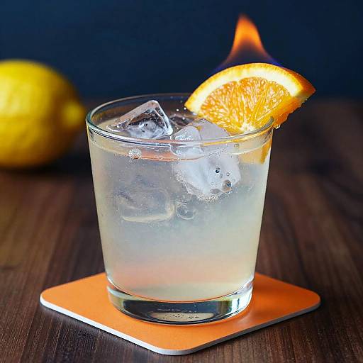Flaming Orange Slice Cocktail