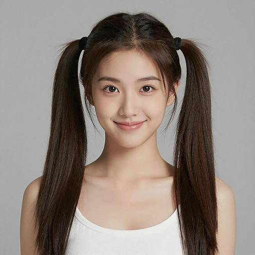 Smiling Girl with Long Twintails