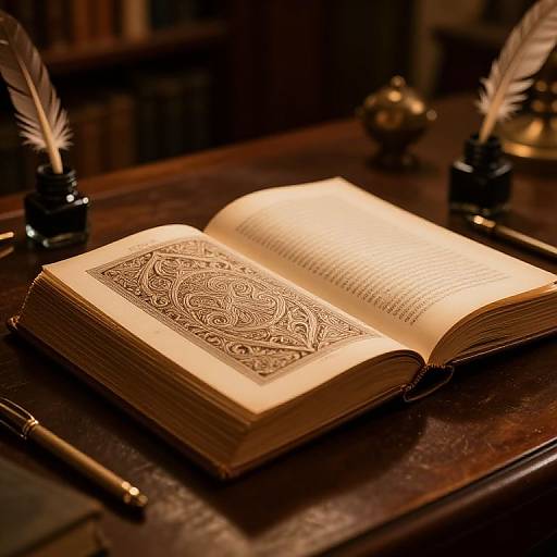 Antique Leather-Bound Book Scene