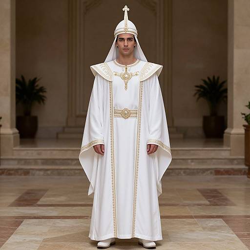 Man in White Robe Costume