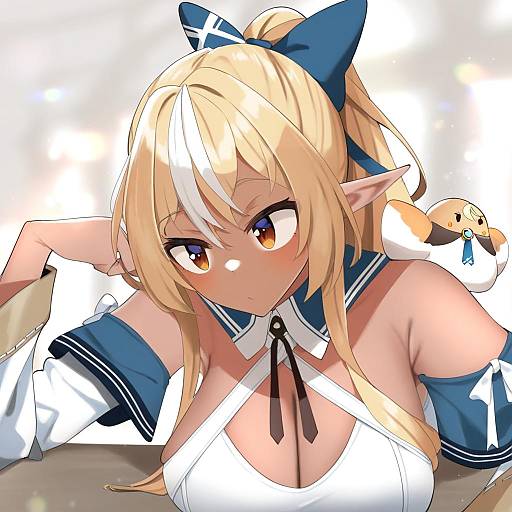 Illustration of Elfriend (shiranui flare), hololive in the style of Sasanon (sasapoliton)