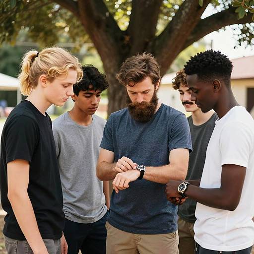 Photorealistic Outdoor Group: Boys and Girl