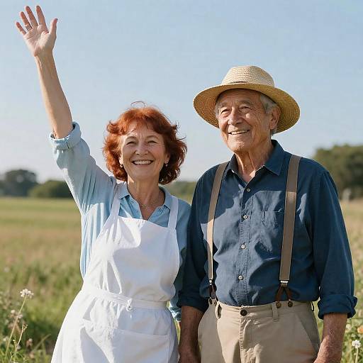 Joyful Elderly Couple in Nature
