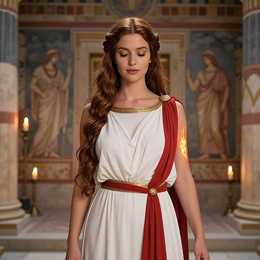 Ethereal Hestia in Candlelit Temple