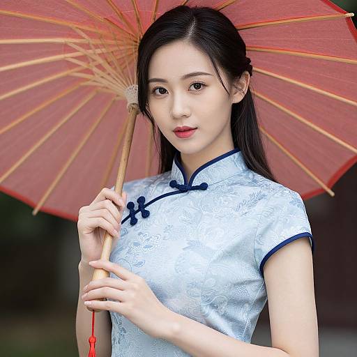 Close-Up of Woman in Chinese Dress