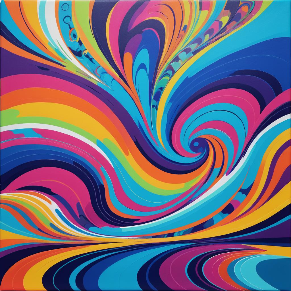 Vibrant Abstract Waves in Bold Colors