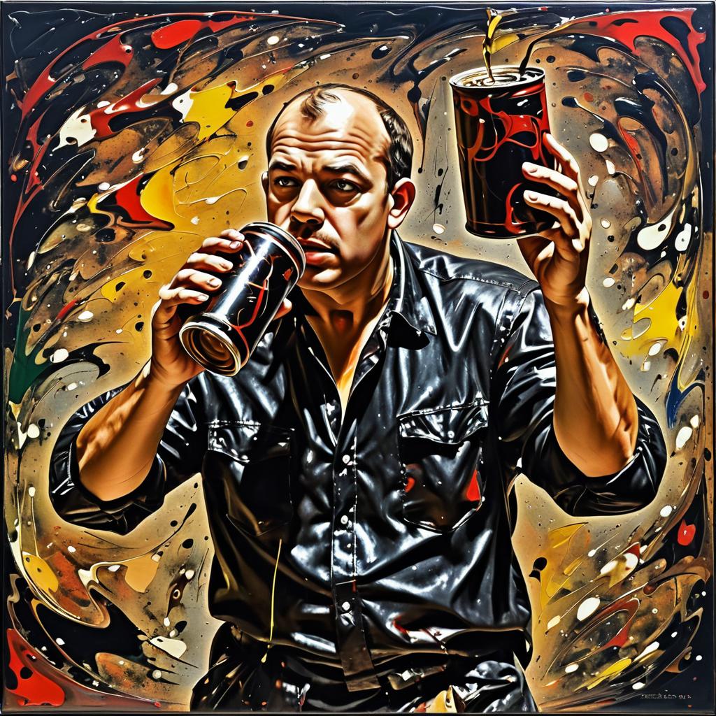 Modern Cola: A Pollock Inspired Canvas