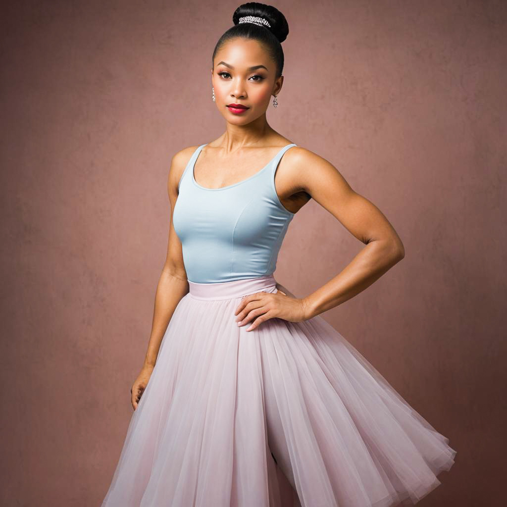 Elegant Ballet Dancer in Dramatic Studio