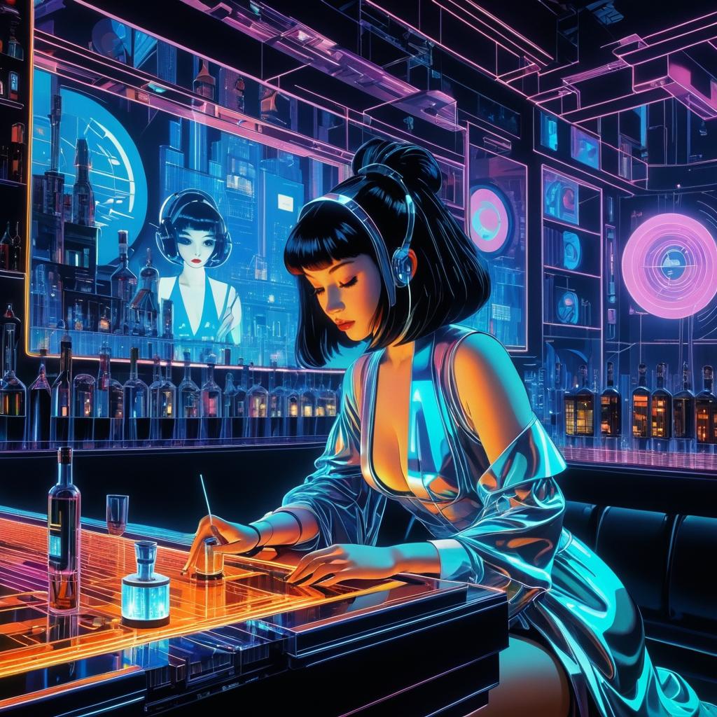 Futuristic London Whiskey Club Illustration