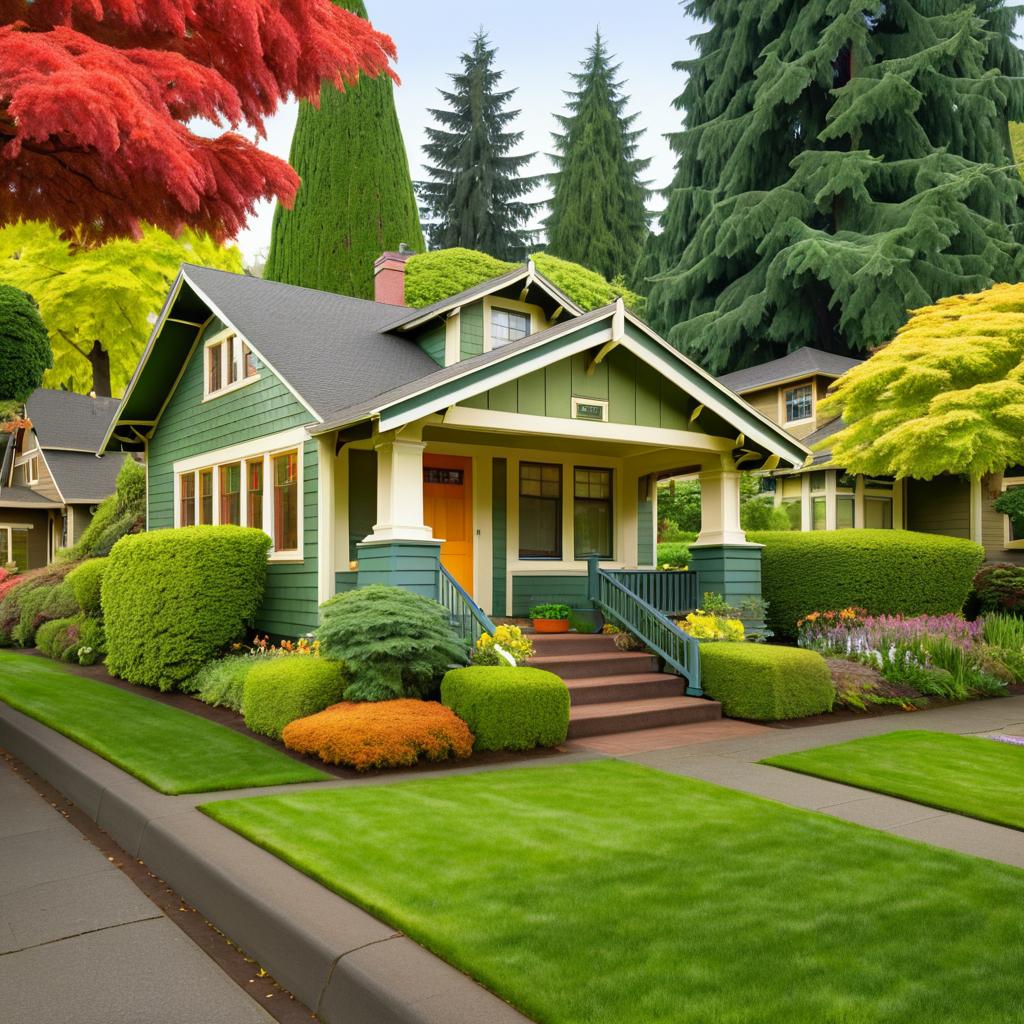 Charming Portland Neighborhood in Picturesque Scene