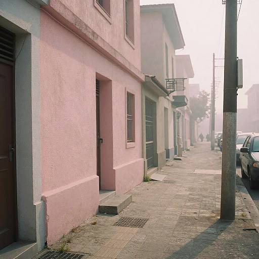 Muted Urban Street Scene in Pastels