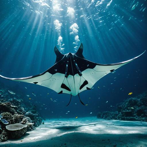 Cinematic Cyberpunk Manta Ray Underwater