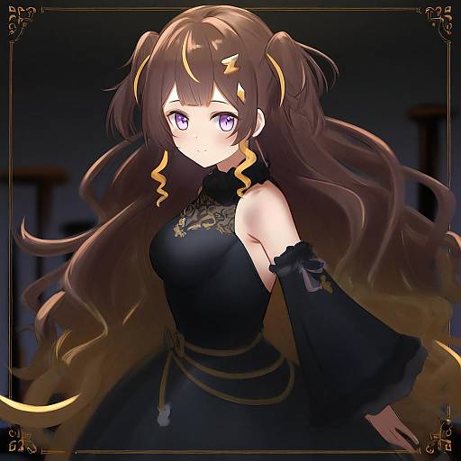 Illustration of Anya melfissa, hololive in the style of Isshiki (ffmania7)