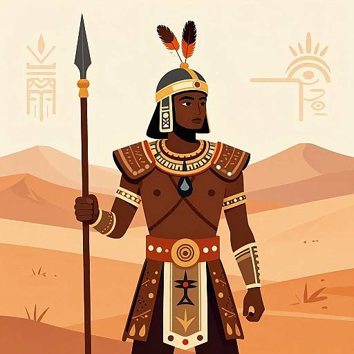 Ancient African Warrior Digital Illustration