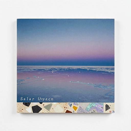 Dusk Cyanotype Salar de Uyuni Collage