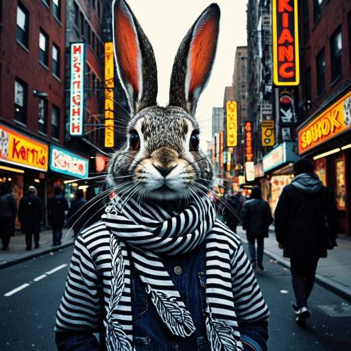 Mischievous Rabbit in Urban Color