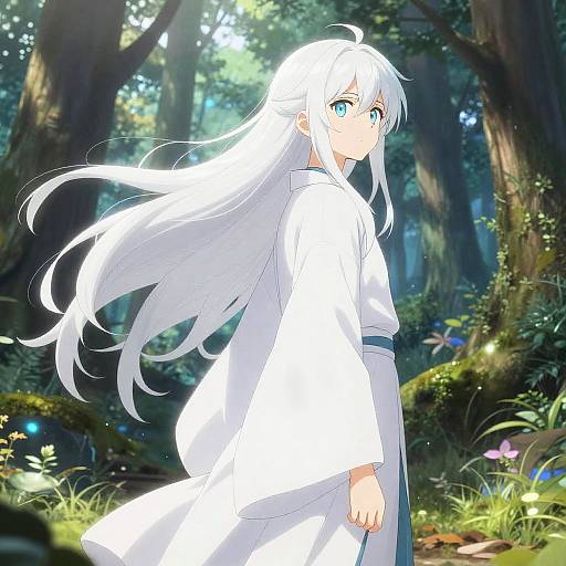 Anime Character in Mystical Forest